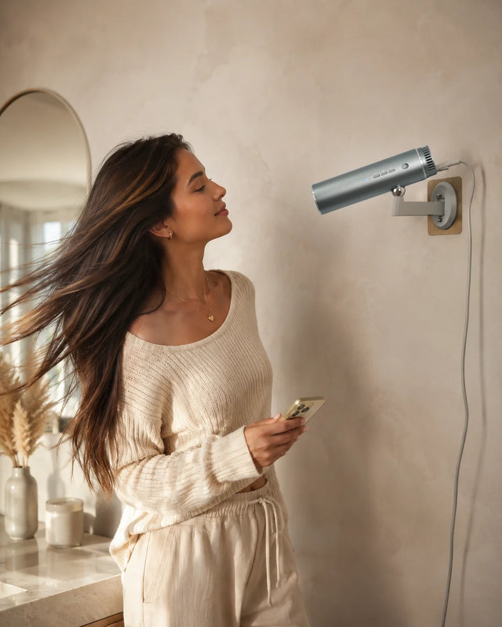 The LeLunar hands-free hair dryer as a statement piece